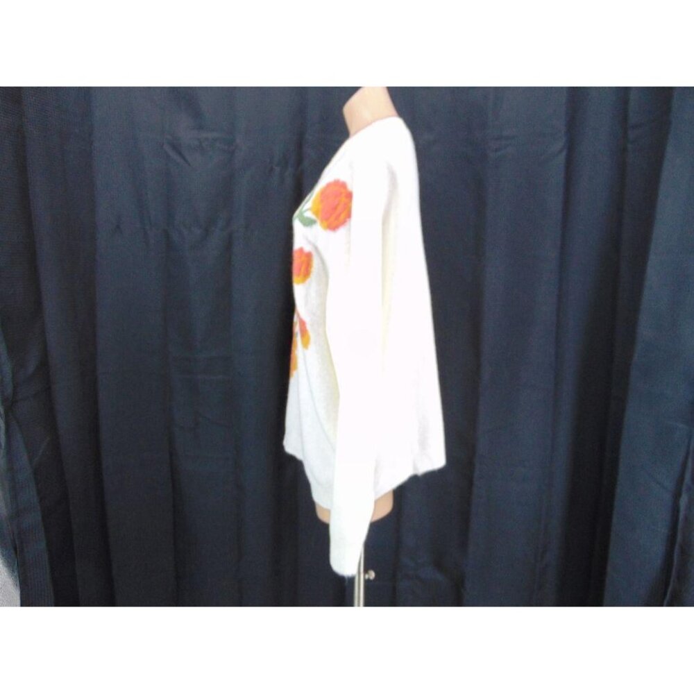 Mindy Maes Market Blakely Sweater XL Off White Intarsia Floral Grandmacore Boho - Picture 12 of 14